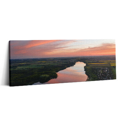 Obraz canvas 125x50 cm Letecký pohled na jezero