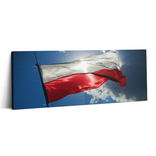 Obraz canvas 125x50 cm Polská vlajka na obloze