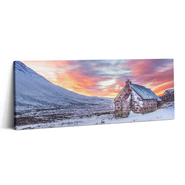 Obraz canvas 125x50 cm Chata v zasněžených horách