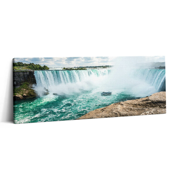 Obraz canvas 125x50 cm Loď a Niagarské vodopády