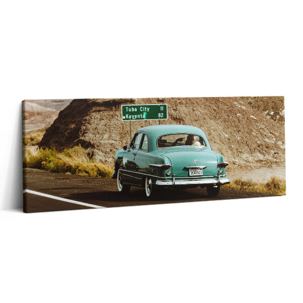 Obraz canvas 125x50 cm Tyrkysový Volkswagen Brouk