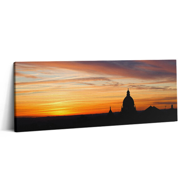Obraz canvas 125x50 cm Budova při západu slunce