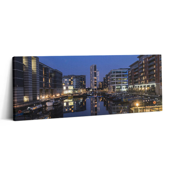 Obraz canvas 125x50 cm Město Leeds je v noci osvětlené