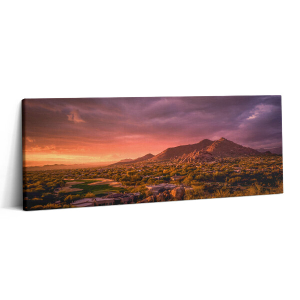 Obraz canvas 125x50 cm Západ slunce nad severním Scottsdalem