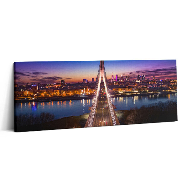 Obraz canvas 125x50 cm Most a město večer