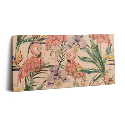 Obraz z fotografie na plátně 140x70 cm Tropické květiny ve stylu boho