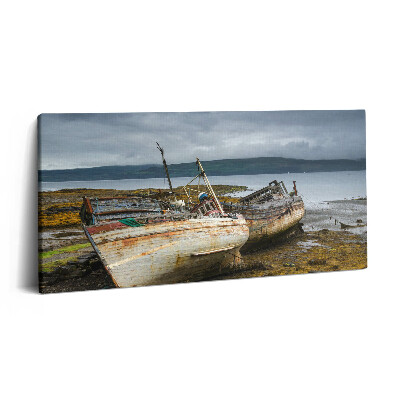 Obraz z fotografie na plátně 140x70 cm Salenská zátoka a lodě