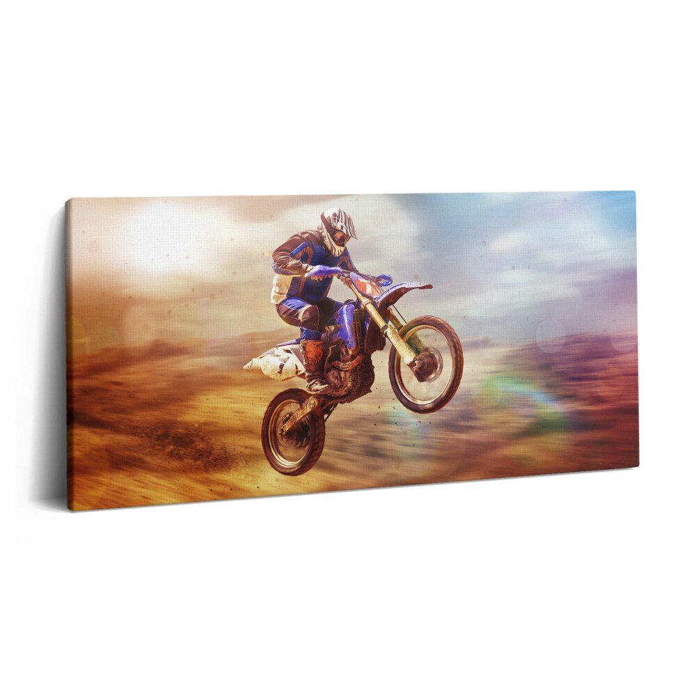 Obraz canvas 140x70 cm Cyklista v poušti