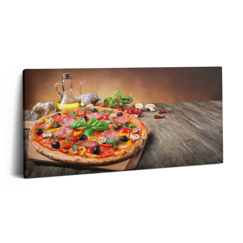 Obraz canvas 140x70 cm Italská pizza s olivovým olejem