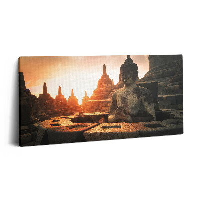 Obraz z fotografie na plátně 140x70 cm Pohled na meditující sochu Buddhy