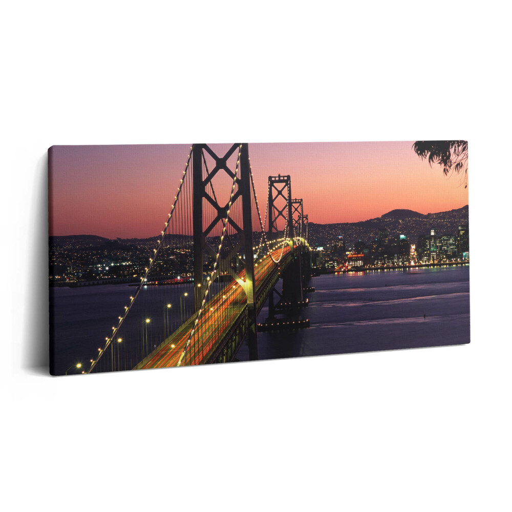 Obraz na plátně 140x70 Sanfranciský most a západ slunce