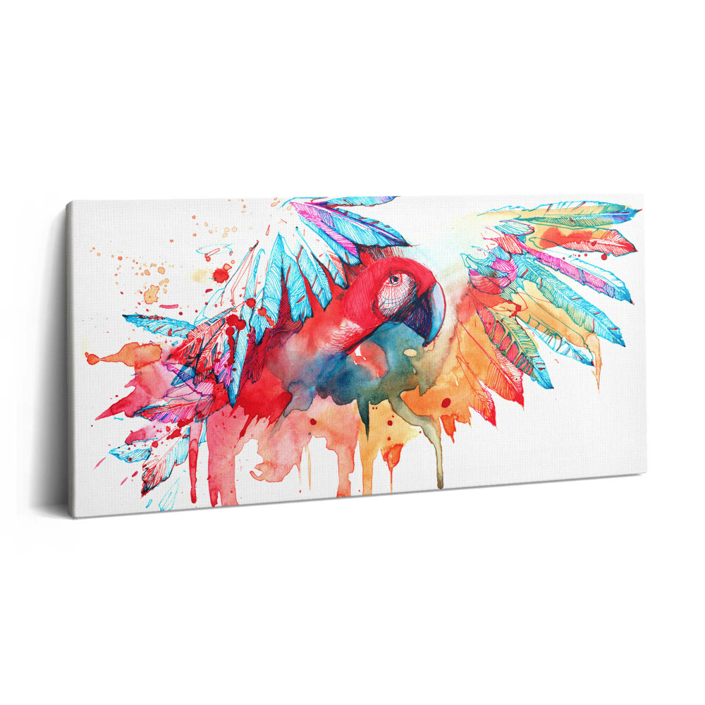Obraz z fotografie na plátně 140x70 cm Barevný červený papoušek