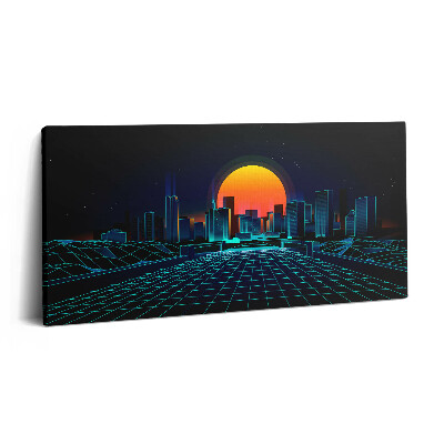 Obraz z fotografie na plátně 140x70 cm Kyberprostor města