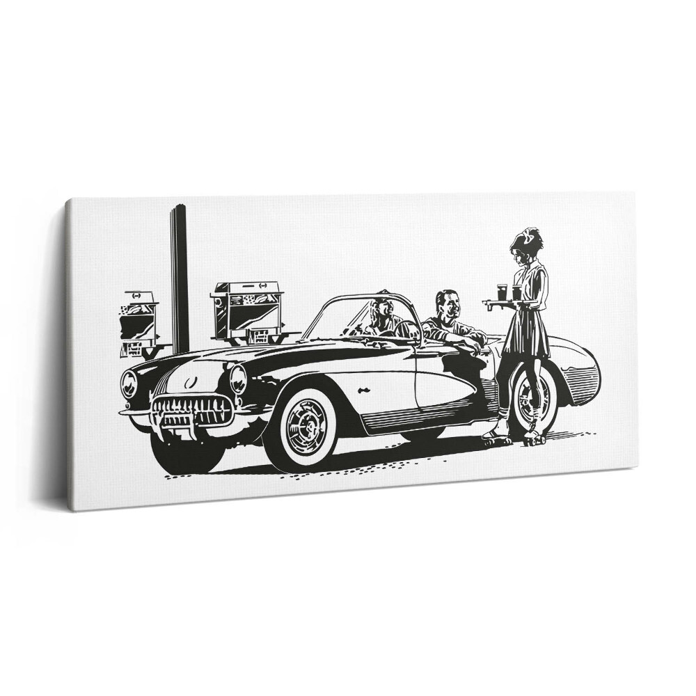 Obraz canvas 140x70 cm Ilustrace retro automobilu