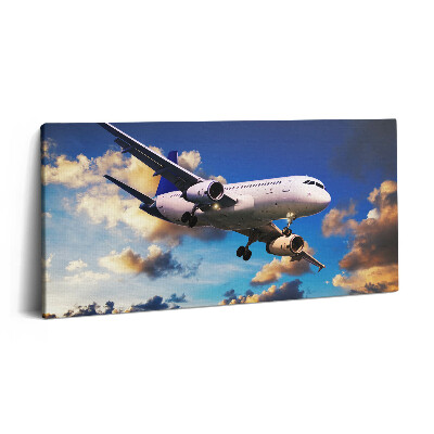 Obraz na plátně 140x70 Letadlo v oblacích