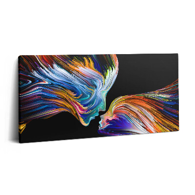 Obraz canvas 140x70 cm Barevné abstraktní lidské tváře