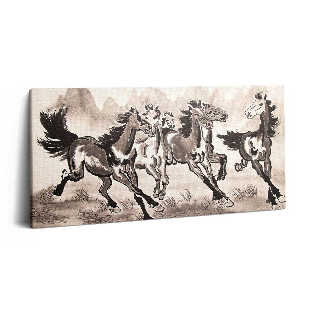 Obraz na plátně 140x70 Cválající koně