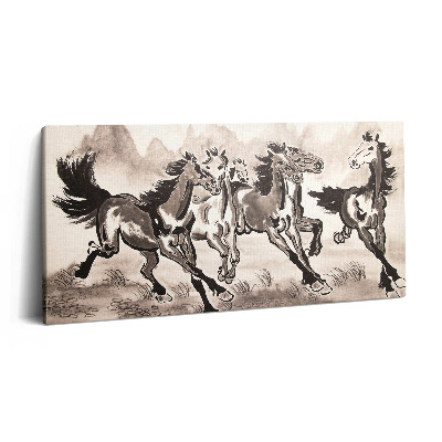 Obraz na plátně 140x70 Cválající koně