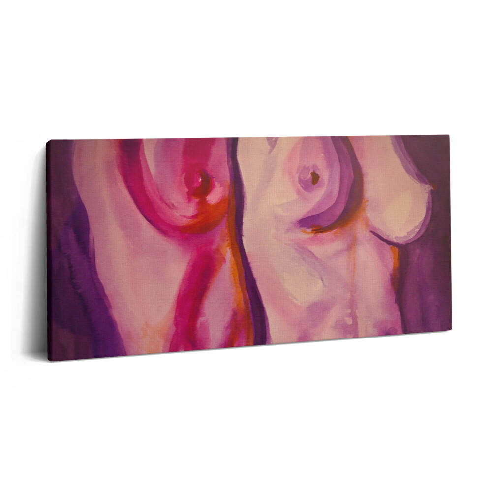 Obraz canvas 140x70 cm Malba ženského těla a prsou
