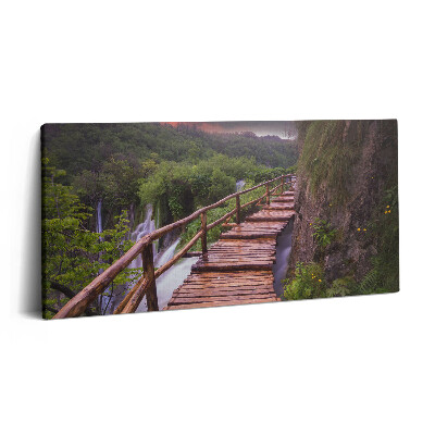 Obraz na plátně 140x70 Cesta přes stromy a hory