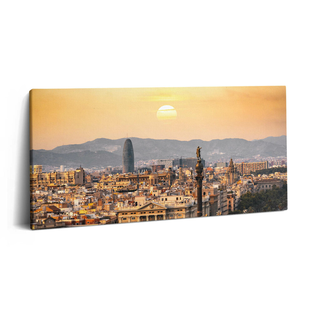 Obraz z fotografie na plátně 140x70 cm Krajina chrámu Sagrada Familia v Barceloně