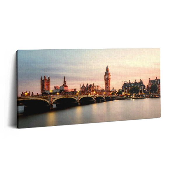 Obraz z fotografie na plátně 140x70 cm Panorama Big Benu v Londýně