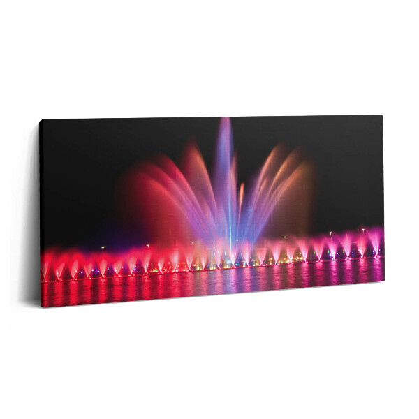 Obraz z fotografie na plátně 140x70 cm Vratislavská fontána v noci