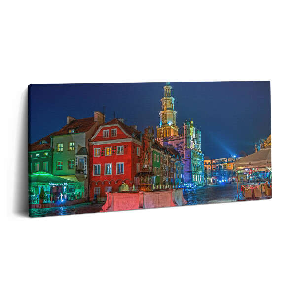 Obraz canvas 140x70 cm Noční poznaňské tržiště