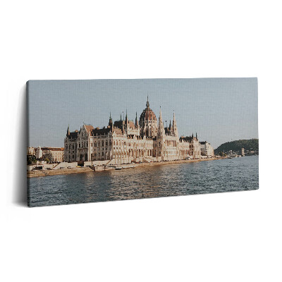 Obraz z fotografie na plátně 140x70 cm Budova parlamentu v Budapešti