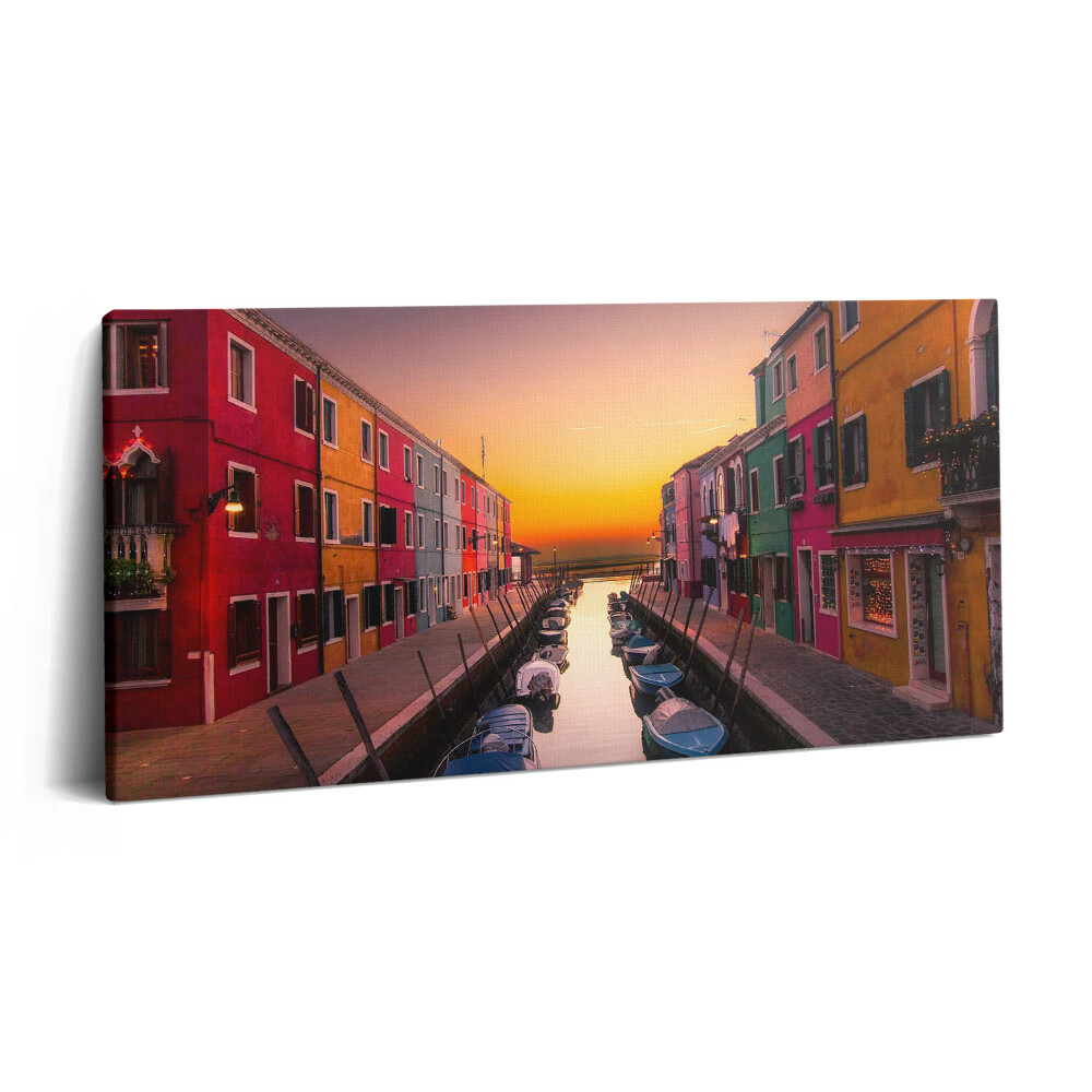 Obraz z fotografie na plátně 140x70 cm Lodě a voda v Itálii