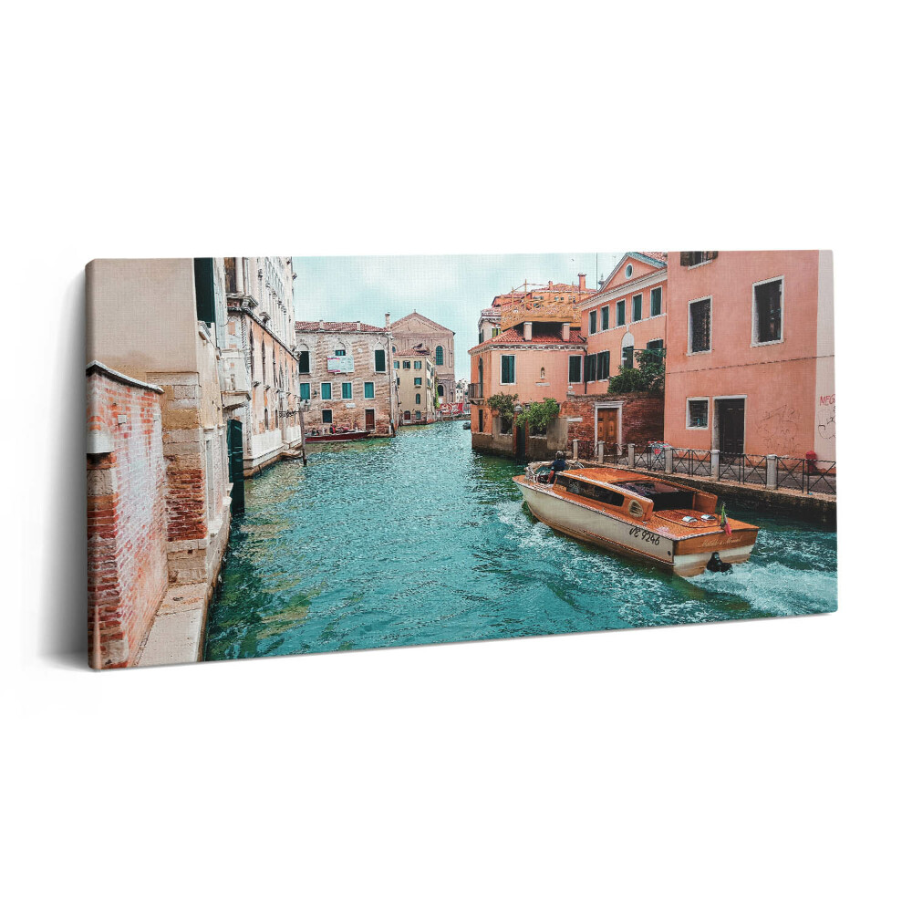 Obraz na plátně 140x70 Motorový člun na řece