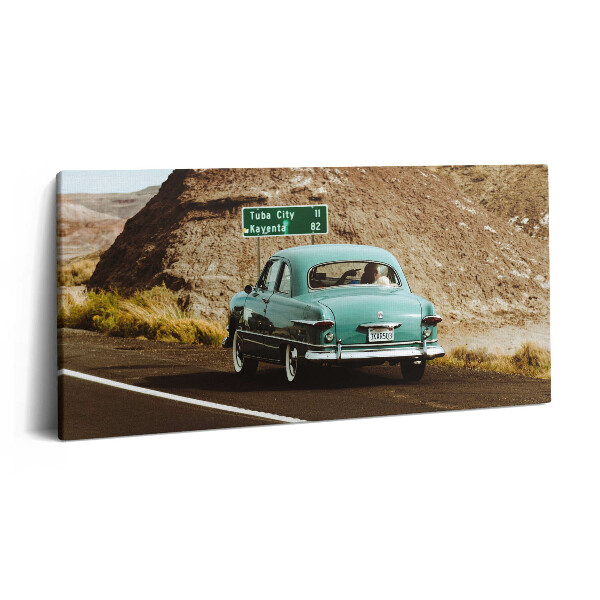 Obraz canvas 140x70 cm Tyrkysový Volkswagen Brouk