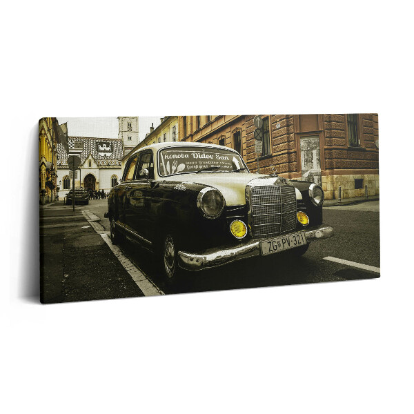 Obraz na plátně 140x70 Starý mercedes ze Záhřebu