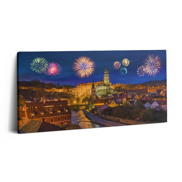 Obraz canvas 140x70 cm Ohňostroj Krumlov Česká republika