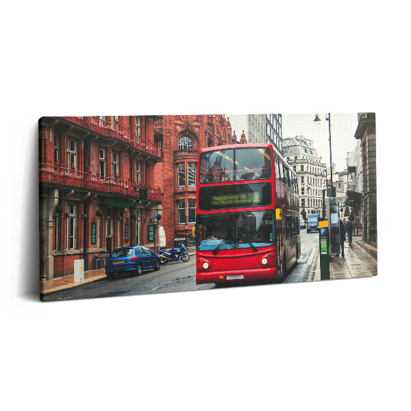 Obraz z fotografie na plátně 140x70 cm Autobus v Birminghamu, Velká Británie