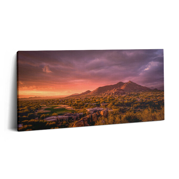 Obraz z fotografie na plátně 140x70 cm Západ slunce nad severním Scottsdalem