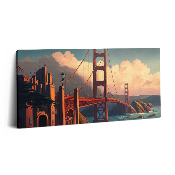 Obraz canvas 140x70 cm Ilustrace mostu v San Franciscu