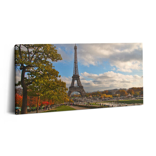 Obraz canvas 140x70 cm Podzim ve Francii Eiffelova věž
