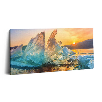 Obraz z fotografie na plátně 140x70 cm Kus ledu při východu slunce