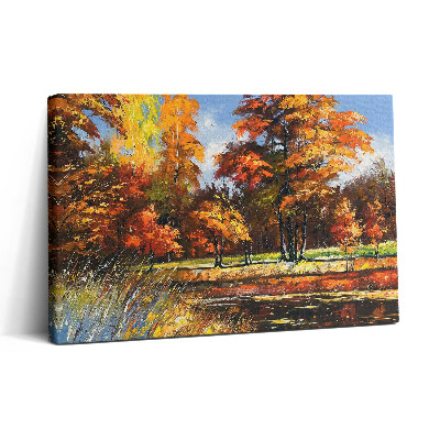 Obraz na plátně 30x20 Malovaný podzim a řeka