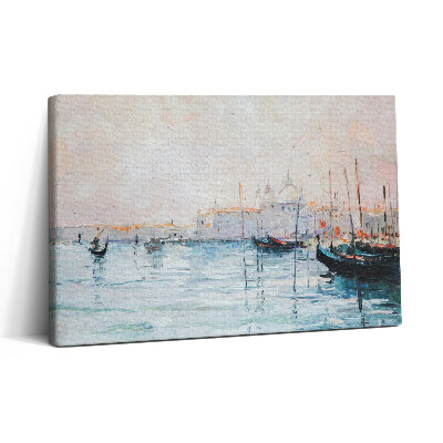 Obraz na plátně 30x20 Benátské gondoly olejomalba