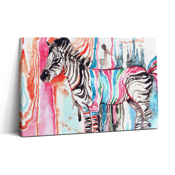 Obraz na plátně 30x20 Ilustrace zvířat barevná zebra