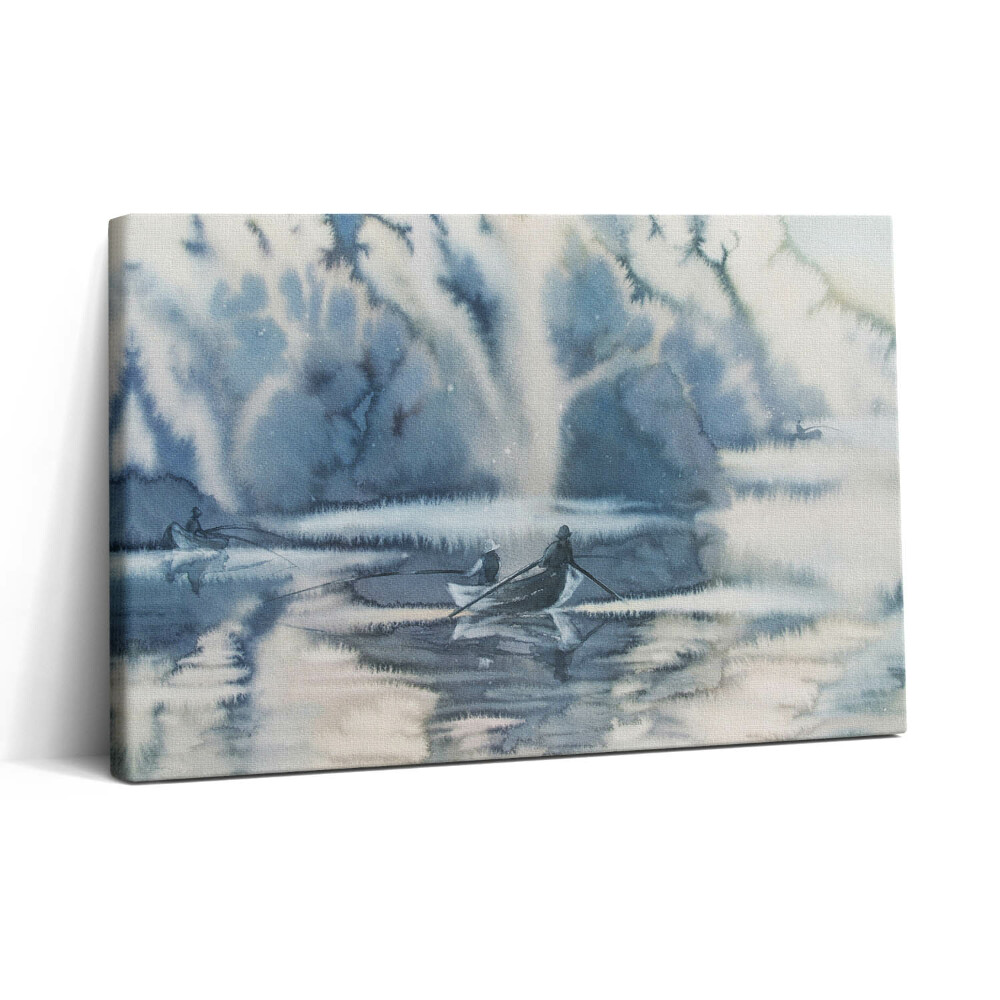 Obraz na plátně 30x20 Zimní jezero a loď