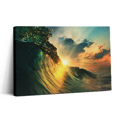 Obraz na plátně 30x20 Mořská vlna a západ slunce