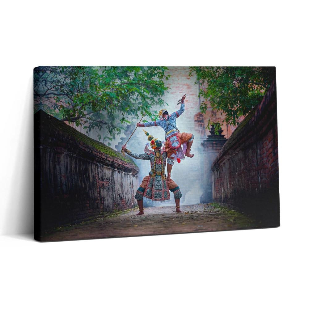 Obraz z fotografie na plátně 30x20 Thajsko tančí v maskách