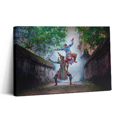 Obraz z fotografie na plátně 30x20 Thajsko tančí v maskách