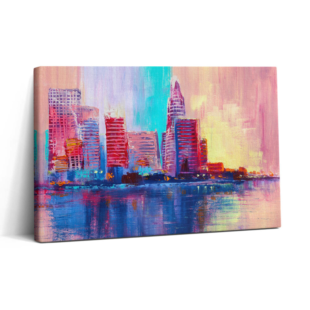 Obraz z fotografie na plátně 30x20 Abstrakce městských mrakodrapů