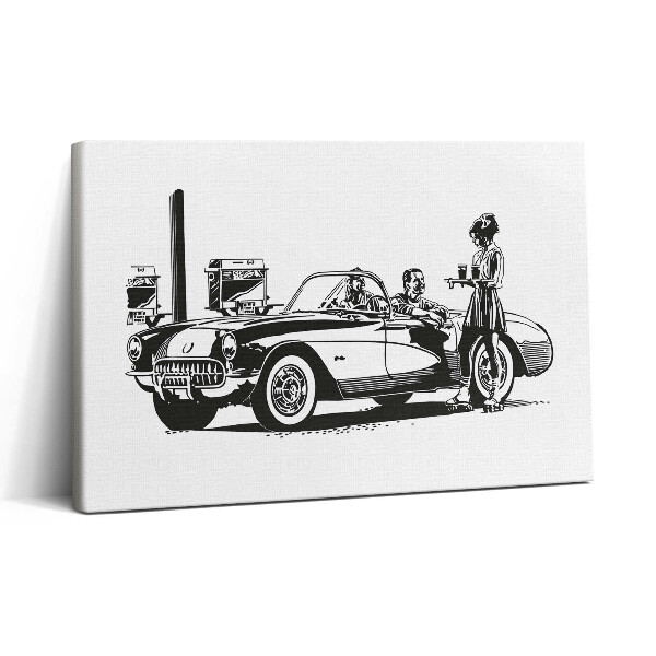 Obraz na plátně 30x20 Ilustrace retro automobilu