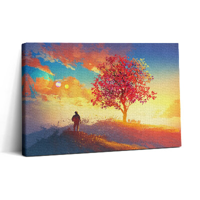 Obraz canvas 30x20 Romantická krajina s mužem