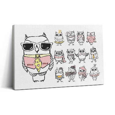 Obraz canvas 30x20 Vintage plakát se sovami